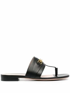 Bally sandales en cuir à mors métallique