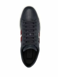Bally baskets en cuir à détails rayés
