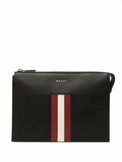 Bally pochette rayée en cuir