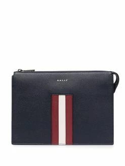Bally grande pochette à bordure rayée
