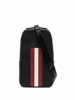 Bally sacoche en cuir à bande rayée