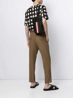 Bally sacoche en cuir à bande rayée