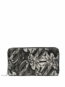 Bally portefeuille zippé à fleurs