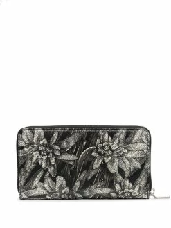 Bally portefeuille zippé à fleurs