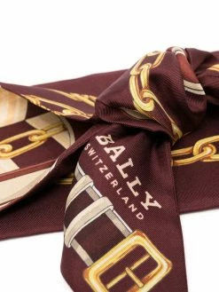 Bally foulard en soie à imprimé B-Chain