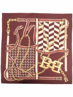 Bally écharpe en soie à logo imprimé