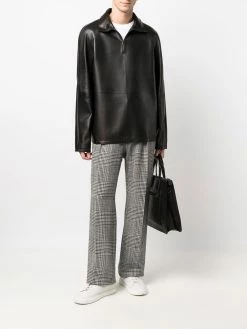 Bally veste en cuir à col zippé