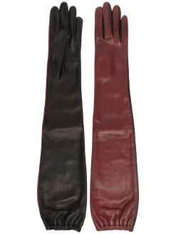 Bally gants bicolores en cuir