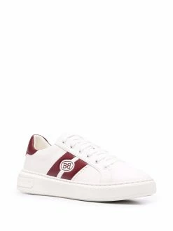 Bally baskets en cuir à logo