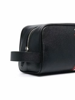 Bally trousse de toilette en cuir à plaque logo