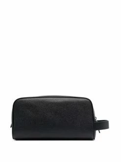 Bally trousse de toilette en cuir à plaque logo