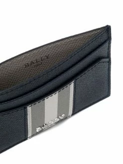 Bally porte-cartes en cuir à plaque logo