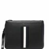 Bally pochette en cuir à détails rayés