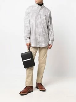 Bally pochette en cuir à détails rayés