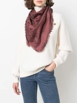 Bally écharpe frangée à motif monogrammé