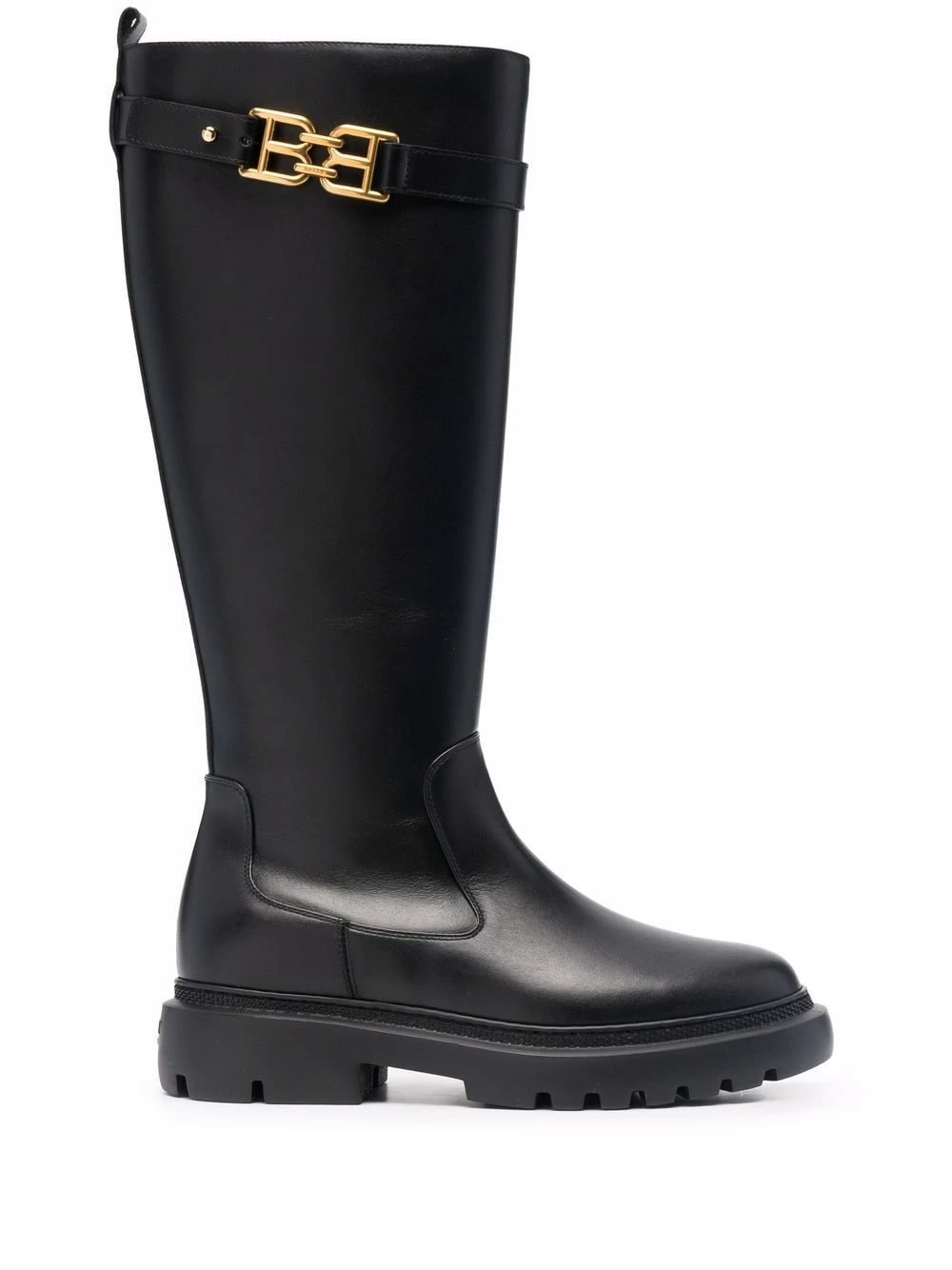 Bally Marchandise de première qualité Bottes en cuir à plaque logo femme 3 Bally bottes en cuir à plaque logo