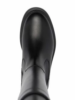 Bally Marchandise de première qualité Bottes en cuir à plaque logo femme 9 Bally bottes en cuir à plaque logo