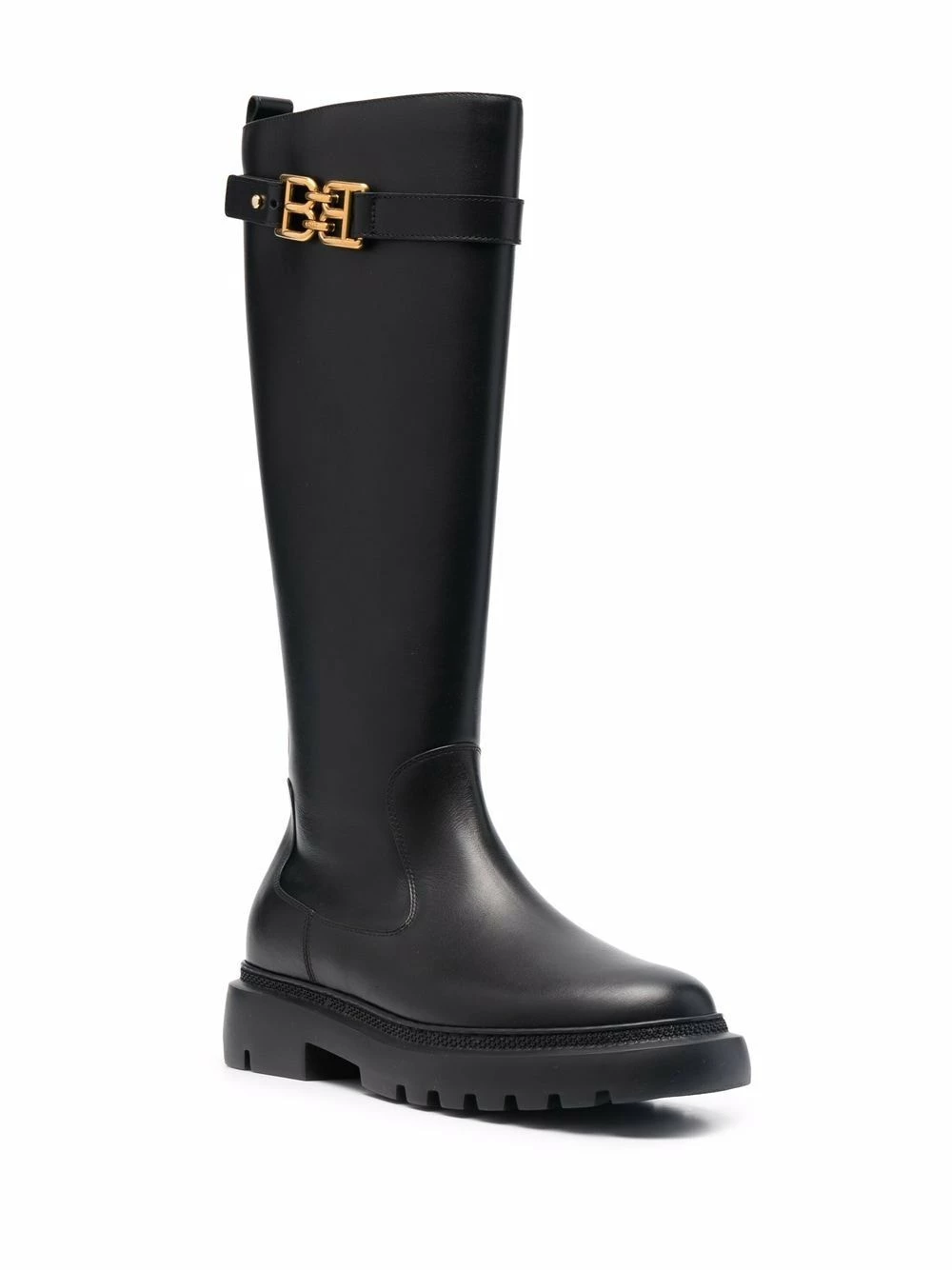 Bally Marchandise de première qualité Bottes en cuir à plaque logo femme 4 Bally bottes en cuir à plaque logo