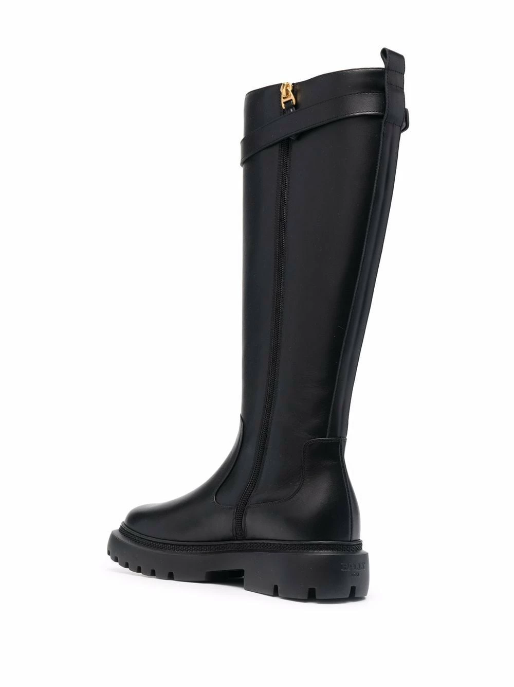 Bally Marchandise de première qualité Bottes en cuir à plaque logo femme 5 Bally bottes en cuir à plaque logo