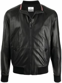 Bally veste en cuir à fermeture zippée