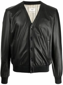 Bally veste en cuir à col v