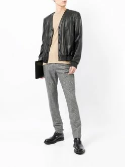 Bally veste en cuir à col v