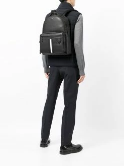 Bally sac à dos en cuir à rayures