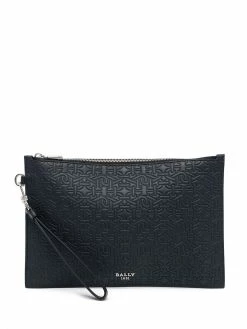 Bally pochette en cuir à logo embossé