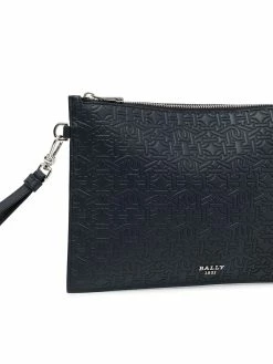 Bally pochette en cuir à logo embossé