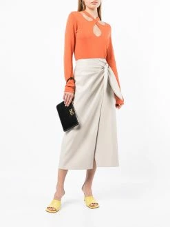 Bally pochette en cuir à plaque logo