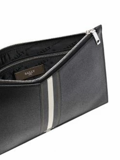 Bally Pochette Benery en cuir à rayures Soldes En Ligne pochettes & minaudières homme 11 Bally pochette Benery en cuir à rayures