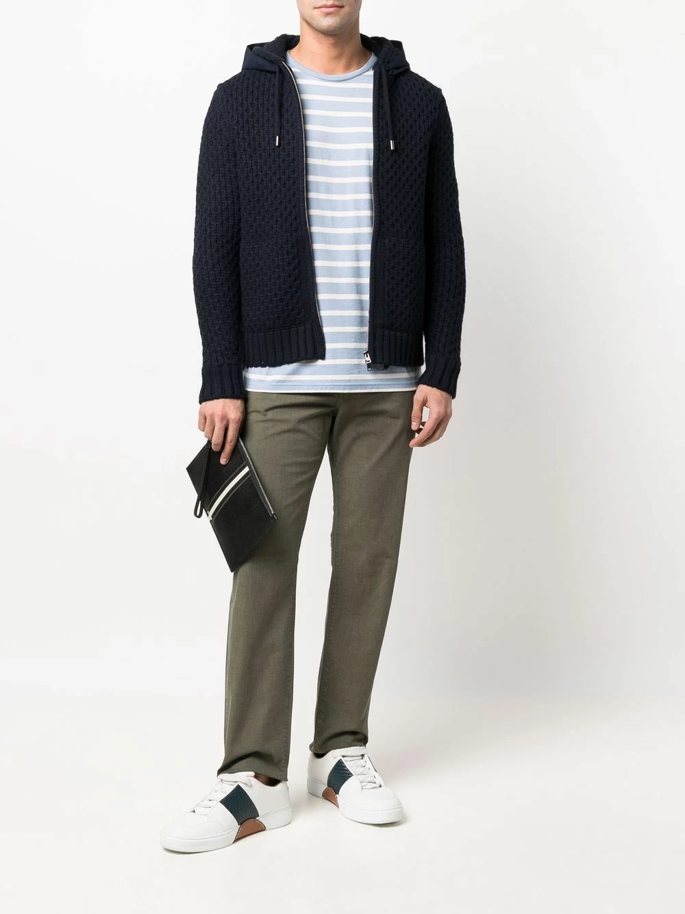 Bally Pochette Benery en cuir à rayures Soldes En Ligne pochettes & minaudières homme 4 Bally pochette Benery en cuir à rayures