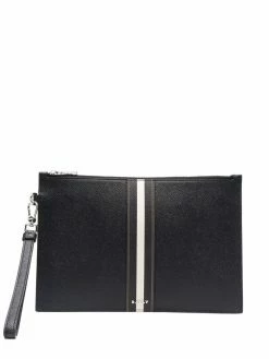 Bally pochette Benery en cuir à rayures